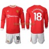 Original Trikotsatz Manchester United Bruno Fernandes 18 Heimtrikot 2021-22 Langarm Für Kinder